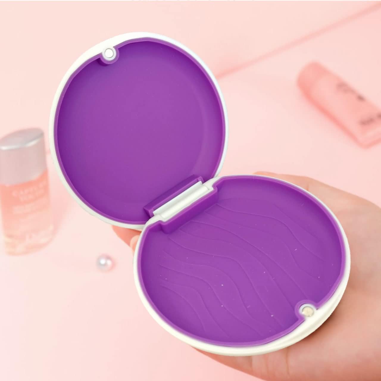 Alliph – Estuche de retención delgado para viaje, protector bucal, cierre magnético, resistente al agua, con 1 herramienta de extracción, 1