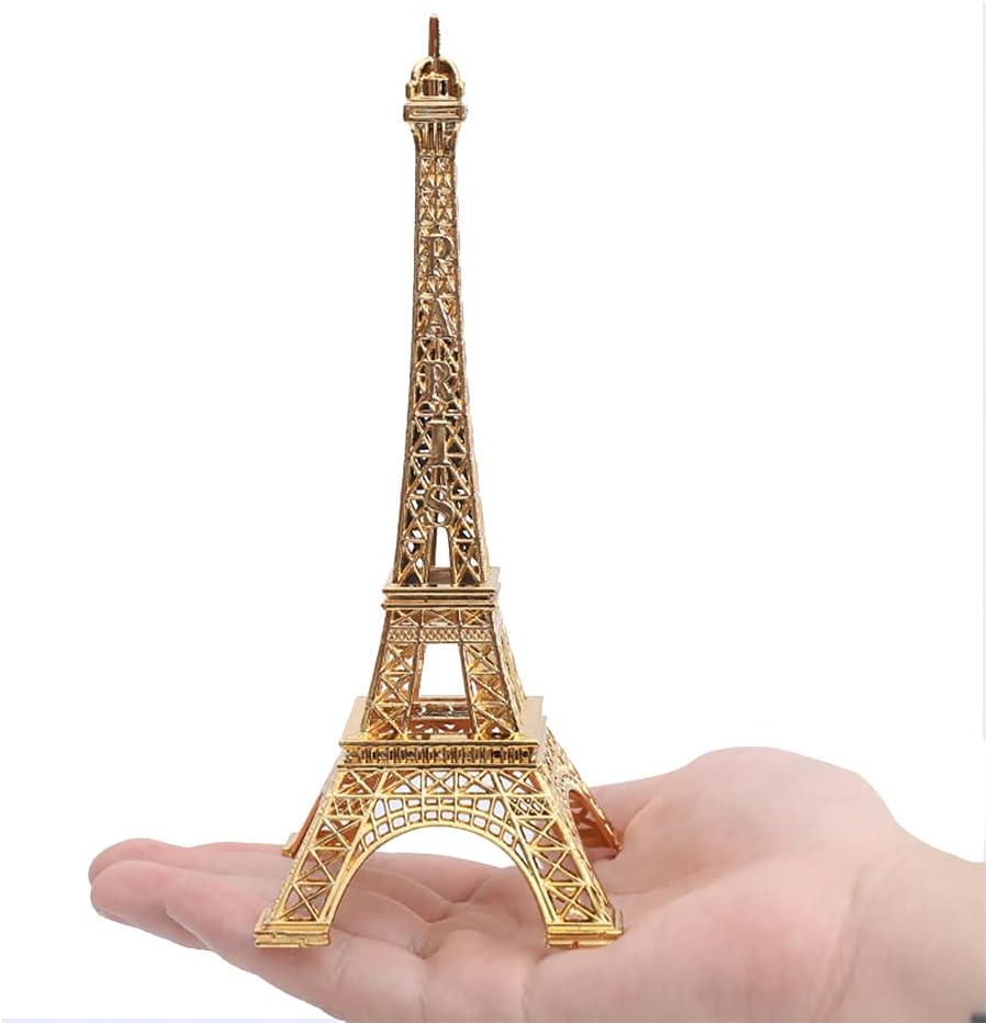 Estatua de la Torre Eiffel, modelo de arquitectura romántica de París, decoración de la torre Eiffel, kits de construcción de metal Francia Torre