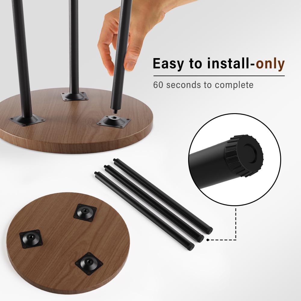Paquete de 2 soportes para plantas, soporte alto de madera de metal para interiores, mesa auxiliar redonda pequeña junto al sofá, estantes de