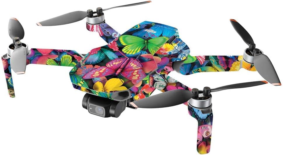 MightySkins – Compatible con DJI Mini 2 Dron portátil – Fiesta de mariposas  Funda protectora de vinilo duradera y única  Fácil de aplicar, quitar y