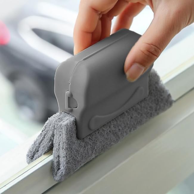 Cepillo de limpieza de ranura de ventana, herramientas limpiadoras de hendiduras de mano, cepillo mágico de limpieza de ventanas, limpia rápidamente