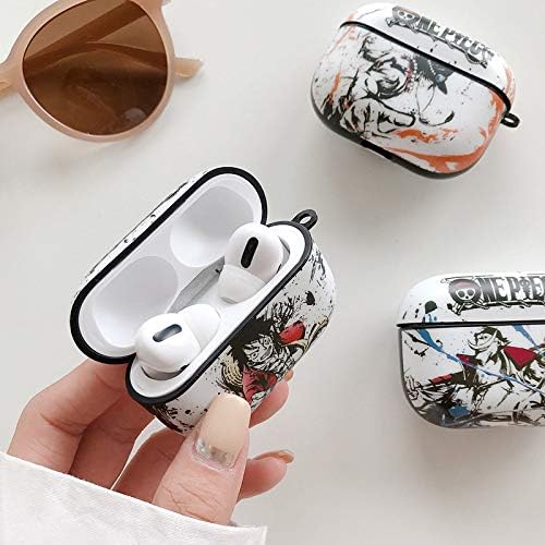 BONICI Funda protectora para AirPods Pro, creativo anime héroe temático chino paisaje pintura estilo blanco negro suave silicona TPU cubierta de