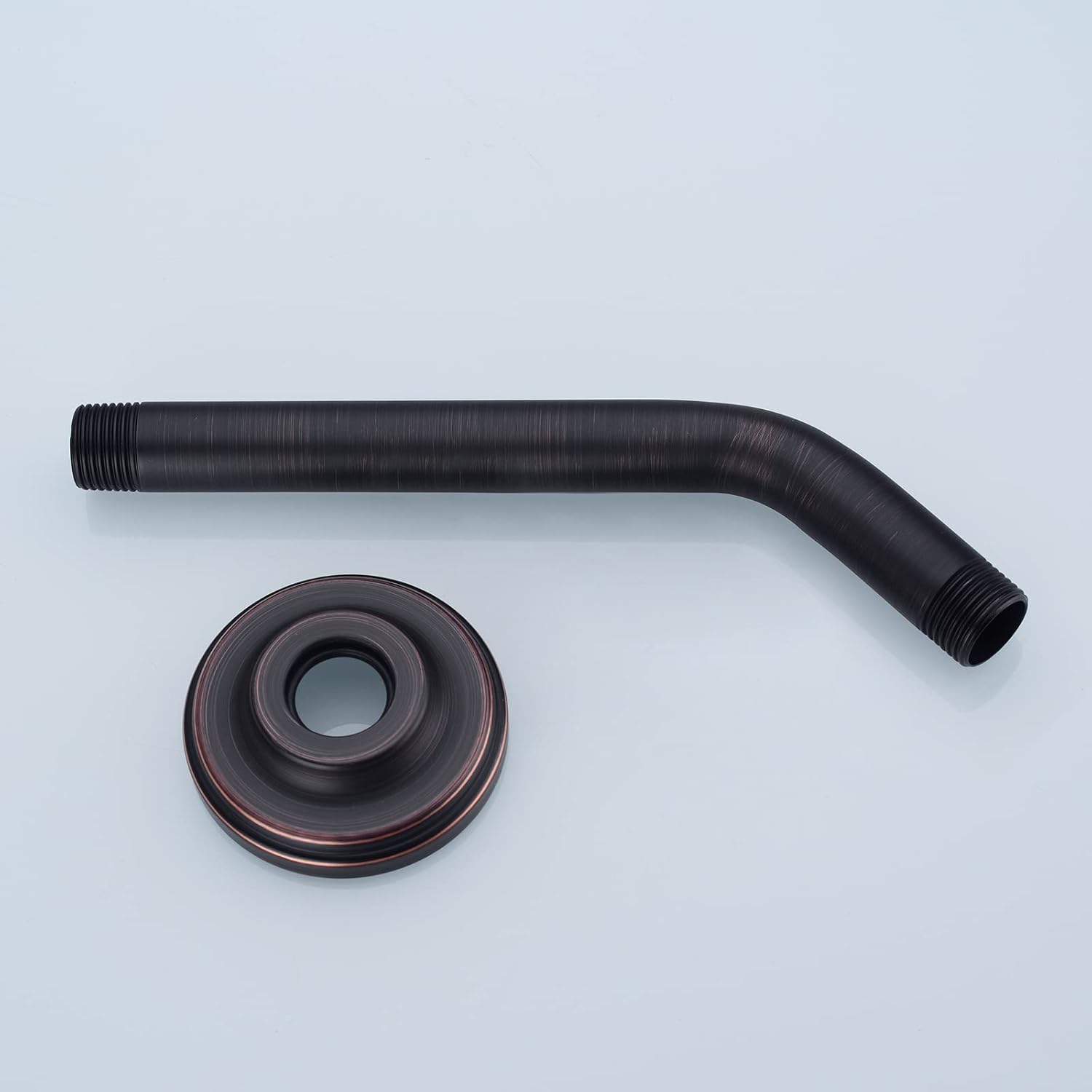 Brazo de ducha en ángulo con brida, montado en la pared de acero inoxidable resistente de 9 pulgadas, brazo extensor de tubo de extensión de cabezal
