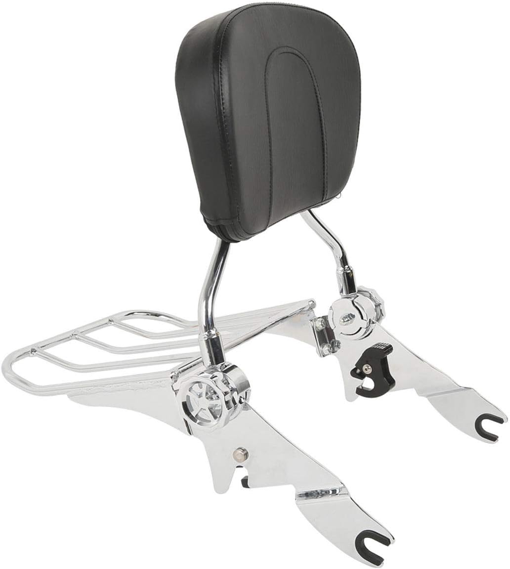 TCMT Respaldo desmontable Sissy Bar & Rack para Harley Touring Road King Street Glide Road Glide 2009-2023 Electra Glide 2009-2022 Ultra Limited