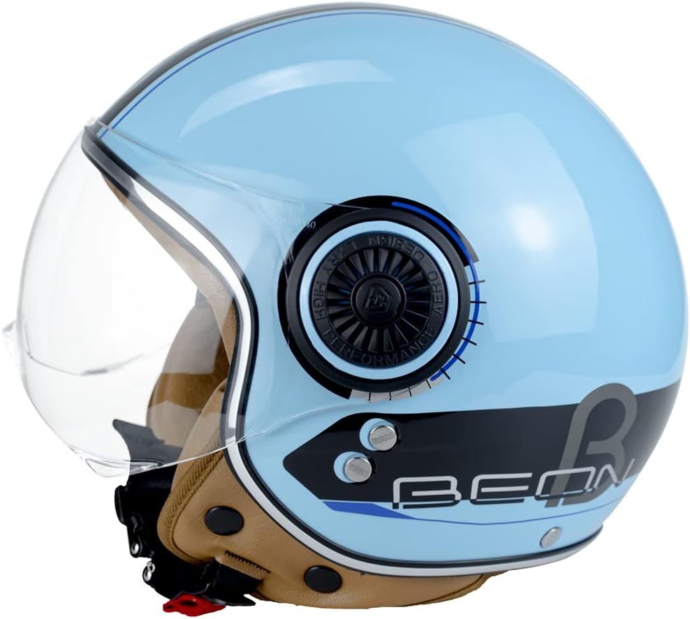 Casco de ciclomotor Vespa aprobado por DOT, cascos de motocicleta vintage 34 con visera retro para mujeres, hombres y adultos