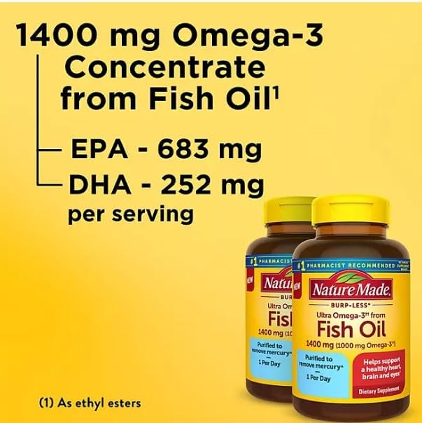 MUNCHIE MIX Eructos Ultra Omega 3 de Aceite de Pescado 1400 mg. Cápsulas blandas (65 ct., 2pk.)