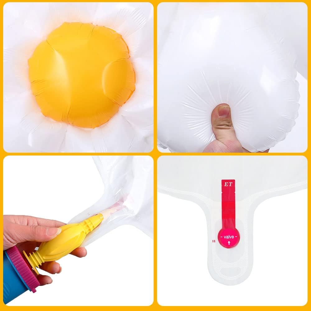 30 globos de margarita, Airsnigi de 20, 28, 43 pulgadas, enormes globos de flores blancas de papel de aluminio para decoraciones de cumpleaños de