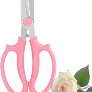 Leize Tijeras de flores, tijeras florales de acero inoxidable multifunción de alta calidad, podadora gruesa para flores, ramas y hojas (rosa) Leize Tijeras de flores, tijeras florales de acero inoxidable multifunción de alta calidad, podadora gruesa para flores, ramas y hojas (rosa)
