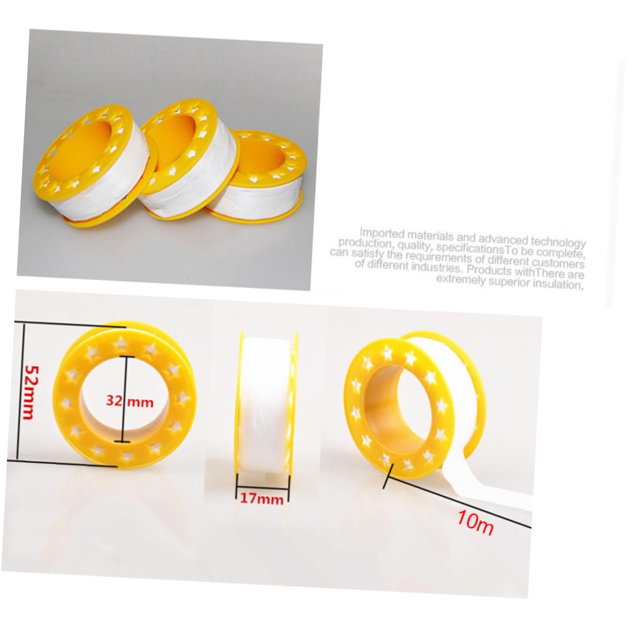 Uonlytech Cinta de sellado de cinta de sellado de cinta de PTFE Cinta duradera Cinta de fugas de tubería Cinta selladora de agua Cinta de rosca