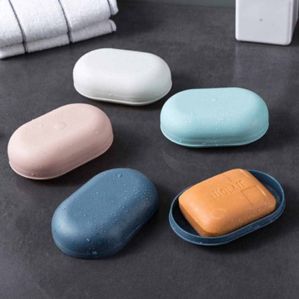 Jabonera para jabonera, fácil limpieza, bandeja de jabón para ducha, baño, cocina, para baño, campamento (rosa)
