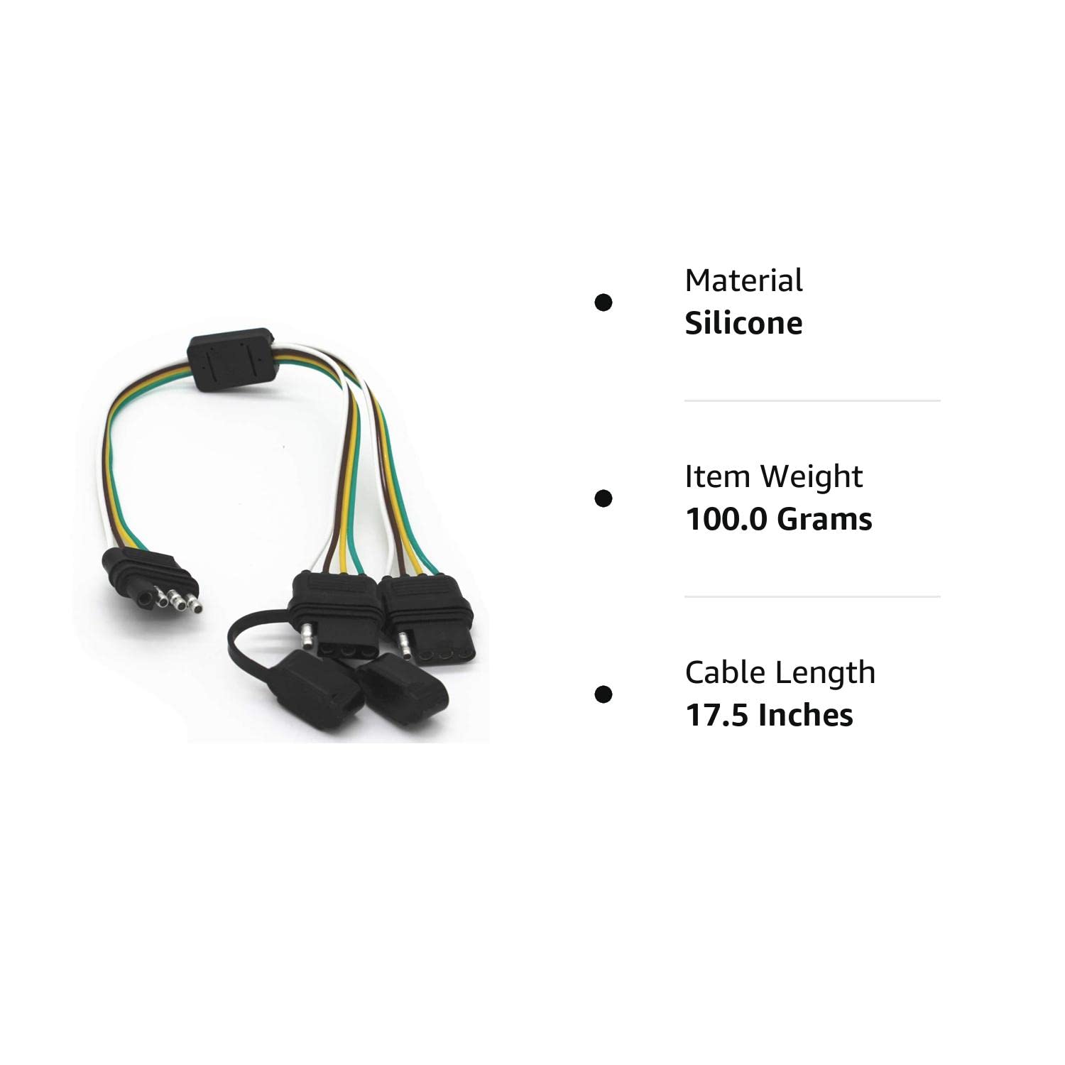 Tata.Meila Enchufe universal de 4 vías para barra de luz de portón trasero y luces de remolque, adaptador Plug & Play, arnés de extensión, enchufe