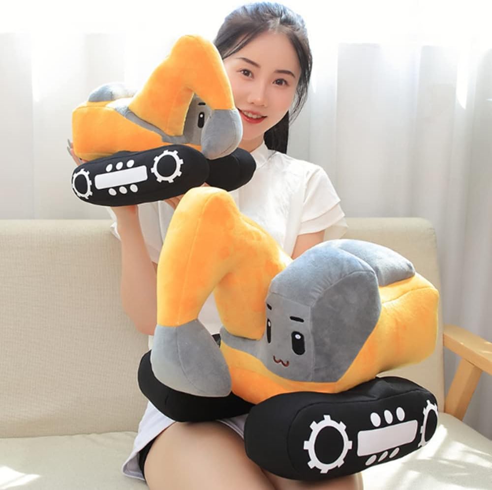 YUDONG Juguete de peluche de excavadora, juguete de construcción suave de 10 pulgadas, para cumpleaños de niños, Navidad, regalos de fiesta