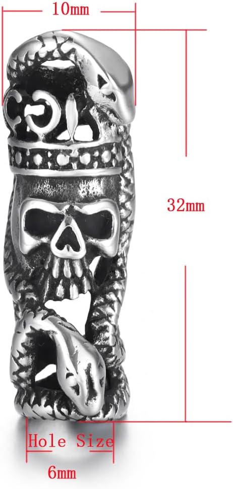 5 cuentas de tubo de columna de acero inoxidable, cuentas espaciadoras de agujeros grandes para cuerda de cuero redonda, suministros de fabricación