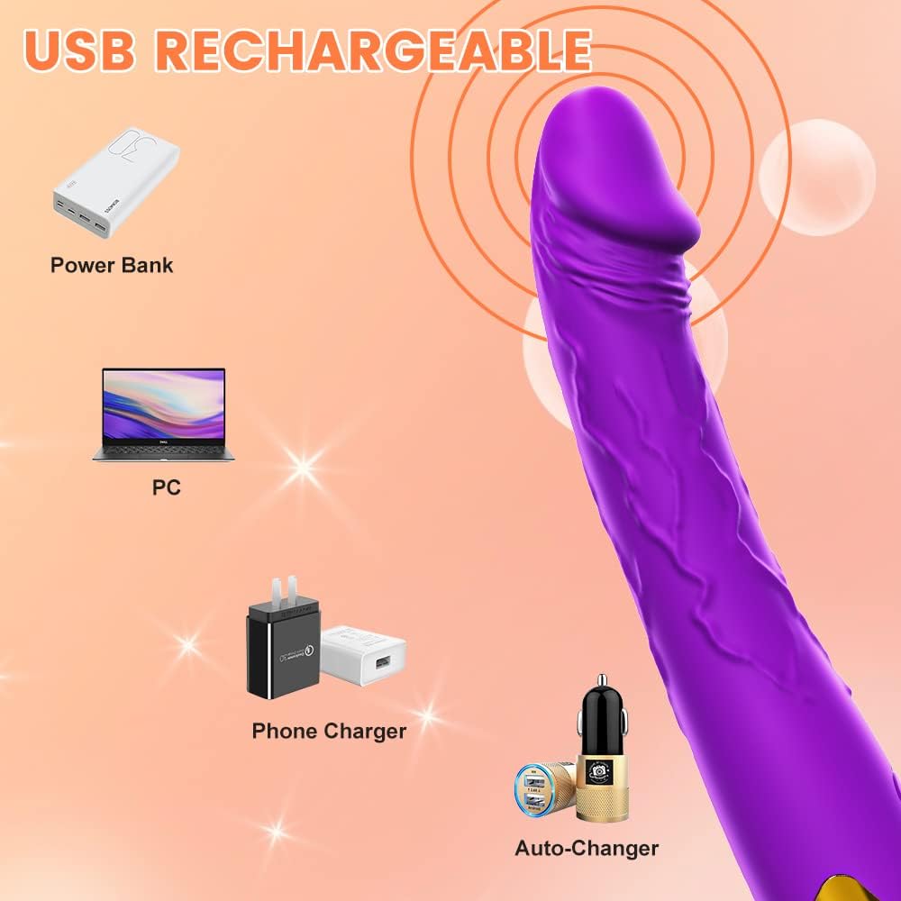 Vibrador realista de 7.6 pulgadas para mujeres, 10 potentes modos de vibración para estimular el clítoris y el punto G, juguetes sexuales