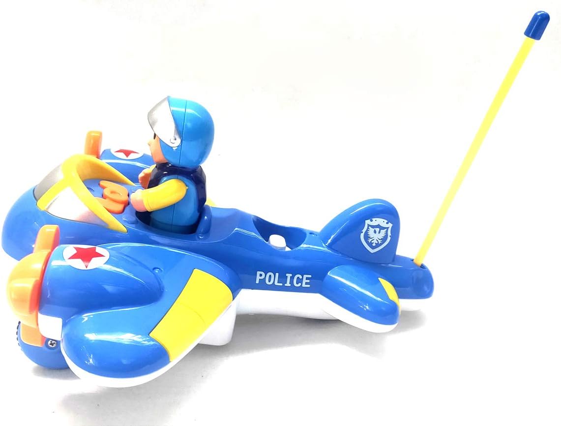 PowerTRC Avión de control remoto de dibujos animados para niños con piloto extraíble y animal