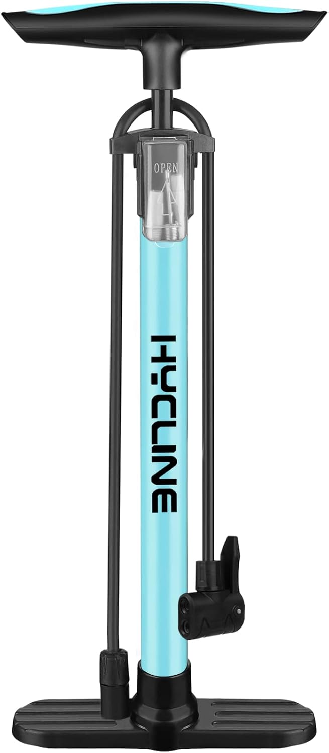 Hycline Bomba portátil para bicicleta de piso bomba de neumáticos de bicicleta – Bombas de aire de alta presión de 150160 PSI con válvula Presta y