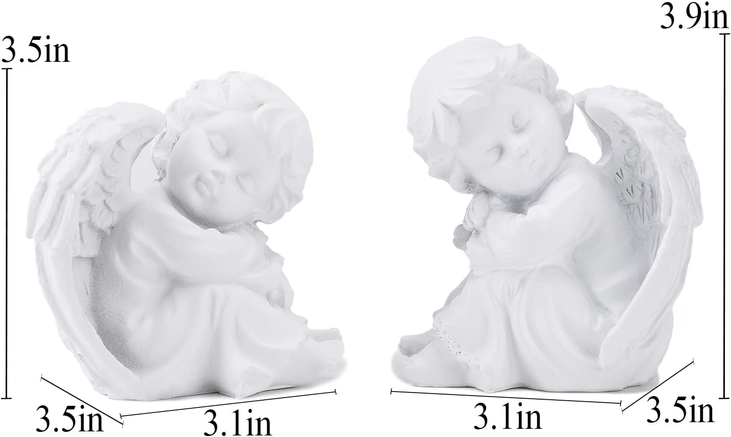 Un par de querubines durmiendo estatua de resina blanco ángulo estatuilla bendiga a las familias decoración del hogar Escultura de querubín