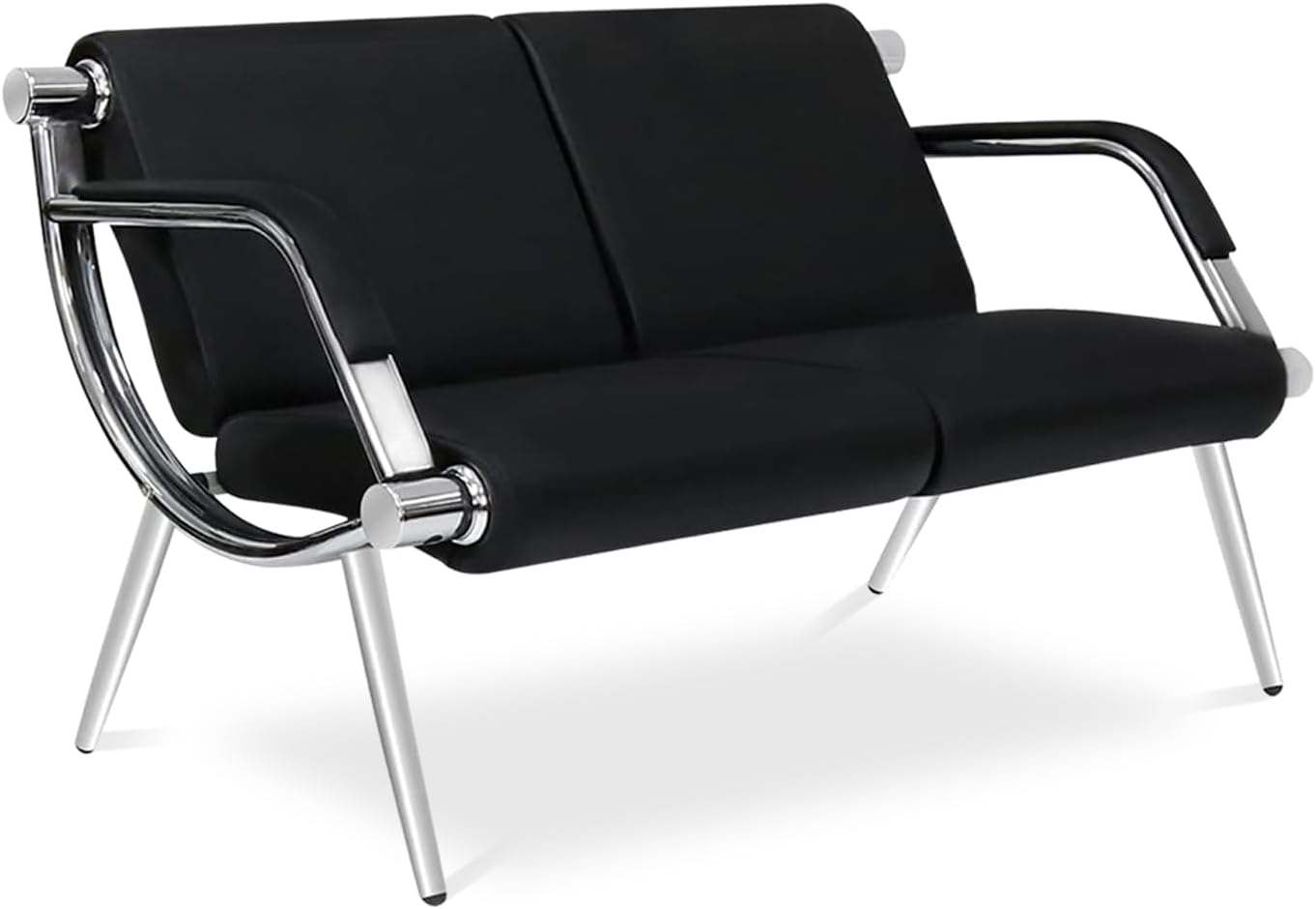 Kinsuite Sillas de sala de espera de recepción de oficina de 2 asientos, sillas de invitados y recepción para salón, banco de barbero, aeropuerto,