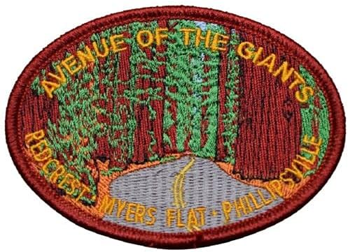 Avenue of The Giants – Parche de aplicación para planchar  Humboldt, California Redwood Trees de 3.5 pulgadas  para sombreros, camisas, zapatos,