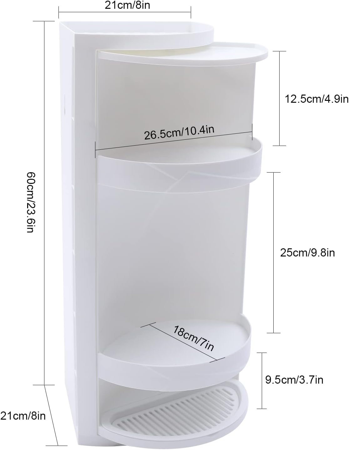 Estante esquinero de baño, armario esquinero de almacenamiento de cosméticos, estante de almacenamiento de encimera o estante de pared, estante