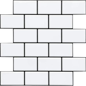 STICKGOO – 10 hojas de azulejos Peel and Stick de metro color blanco para placa de salpicaduras de cocina color blanco (diseño más grueso) STICKGOO – 10 hojas de azulejos Peel and Stick de metro color blanco para placa de salpicaduras de cocina color blanco (diseño más grueso)