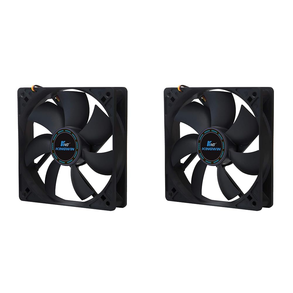 Kingwin Ventilador silencioso de 4.724 in para carcasas de computadora, plataforma de minería, refrigeradores de CPU, ventilador de refrigeración de