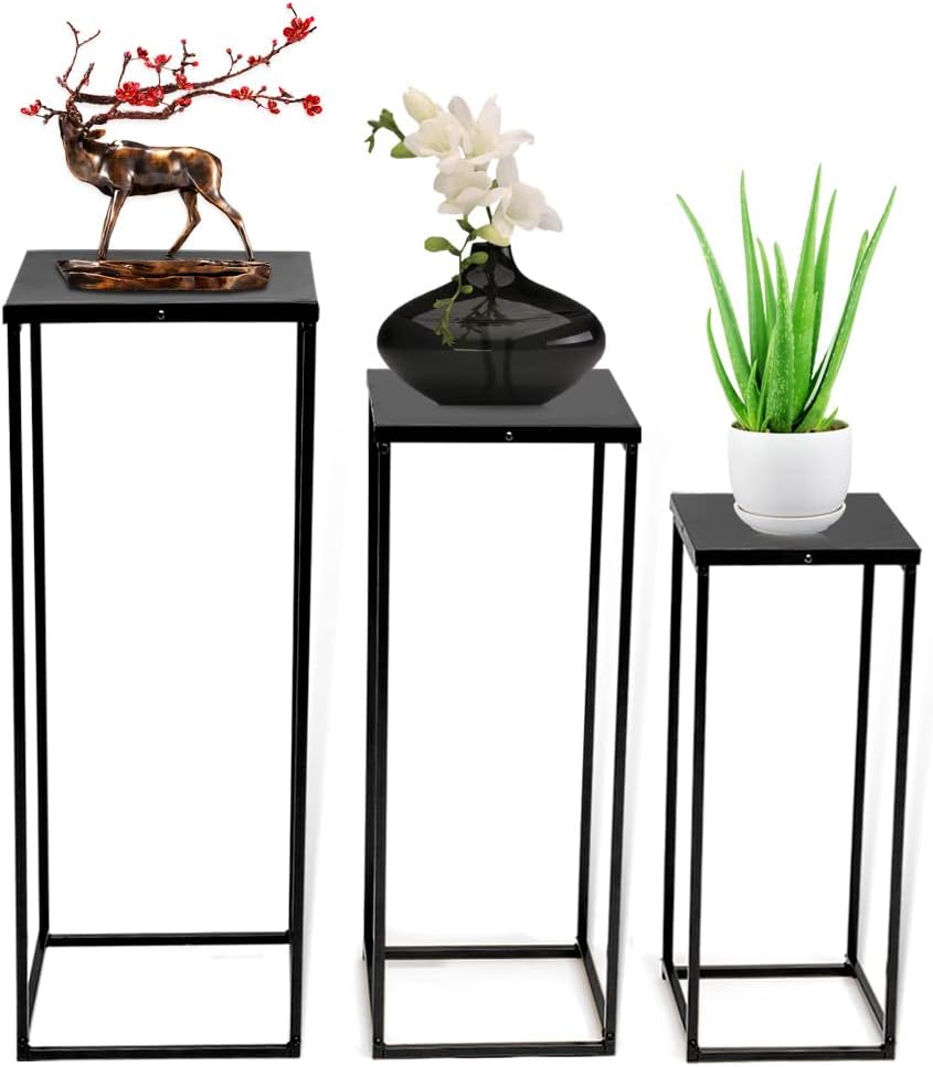 Eapmic Soporte de metal para flores de boda, jarrón de piso, columna de flores, soporte geométrico para centros de mesa, arreglos florales de mesa,