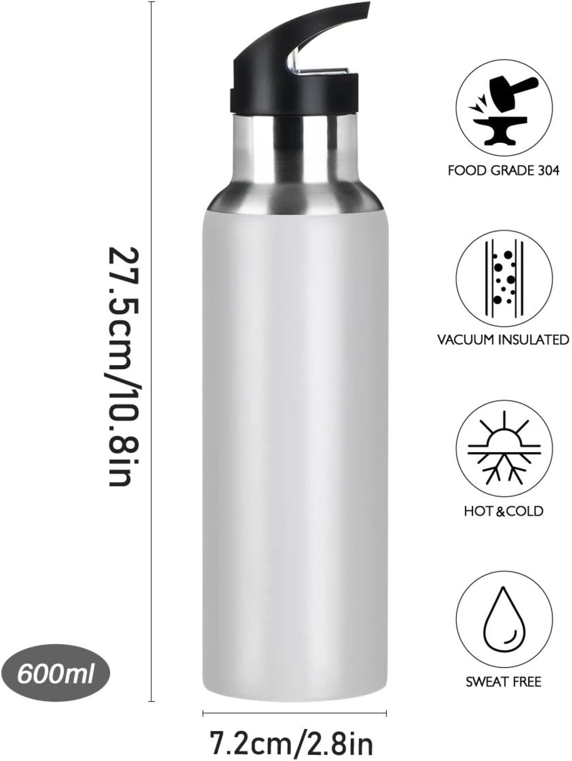 Botella de agua deportiva personalizada con nombre Monster Truck Tires Botella aislada de acero inoxidable personalizada para escalada Frasco de