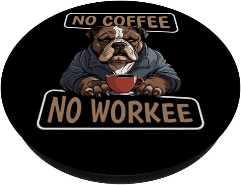 Café American Bully Dog Cafe – Tostador sin café, sin trabajo, PopSockets estándar PopGrip
