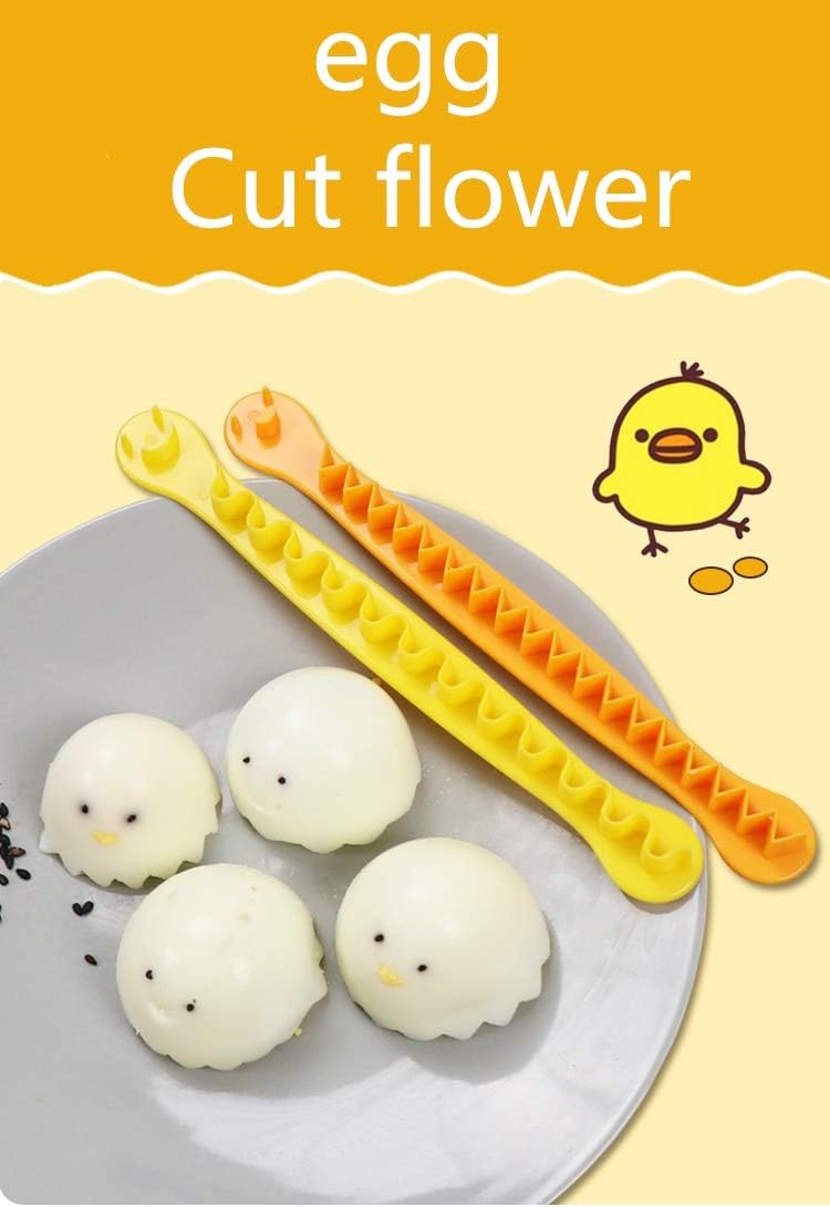 Cortador de huevos, cortador de huevos, cortador de huevos para huevos duros, forma bonita para niños, apto para lavavajillas y fácil de limpiar, 2