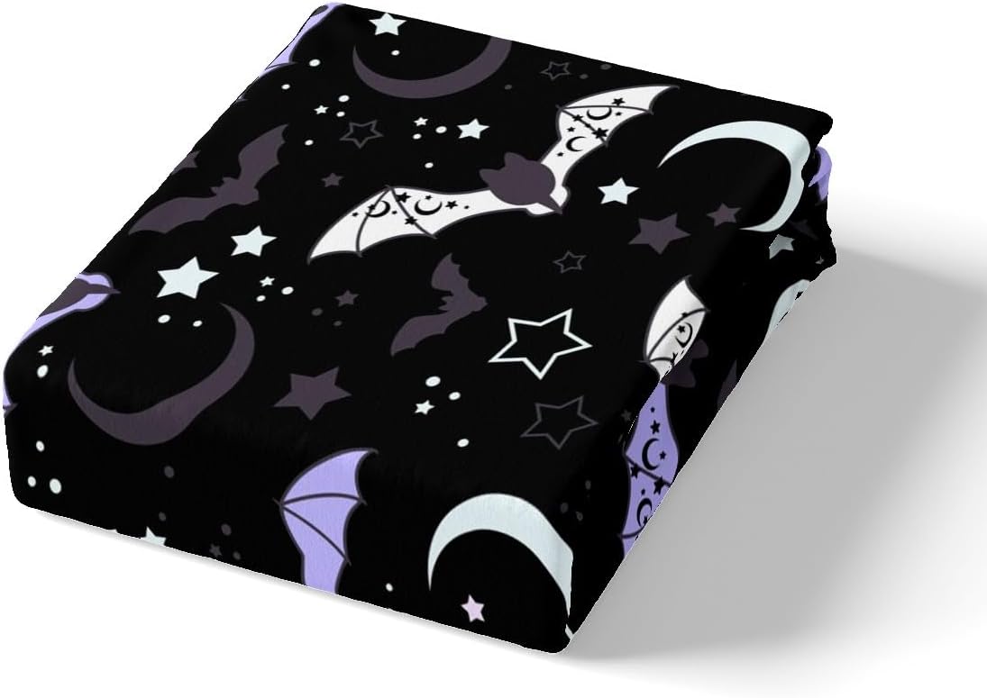 Feelyou Juego de funda de edredón con diseño de murciélagos, tamaño King, juego de ropa de cama de Halloween para niños y niñas, estampado de