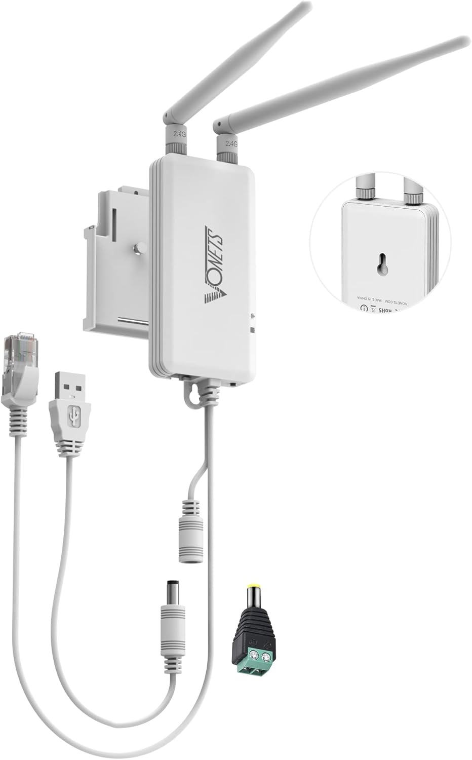 Vonets VAP11S Mini repetidorpuente inalámbrico EthernetWiFi Router 2.4GHz industrial con 2 puertos Ethernet RJ45 y 2 antenas externas, gran socio