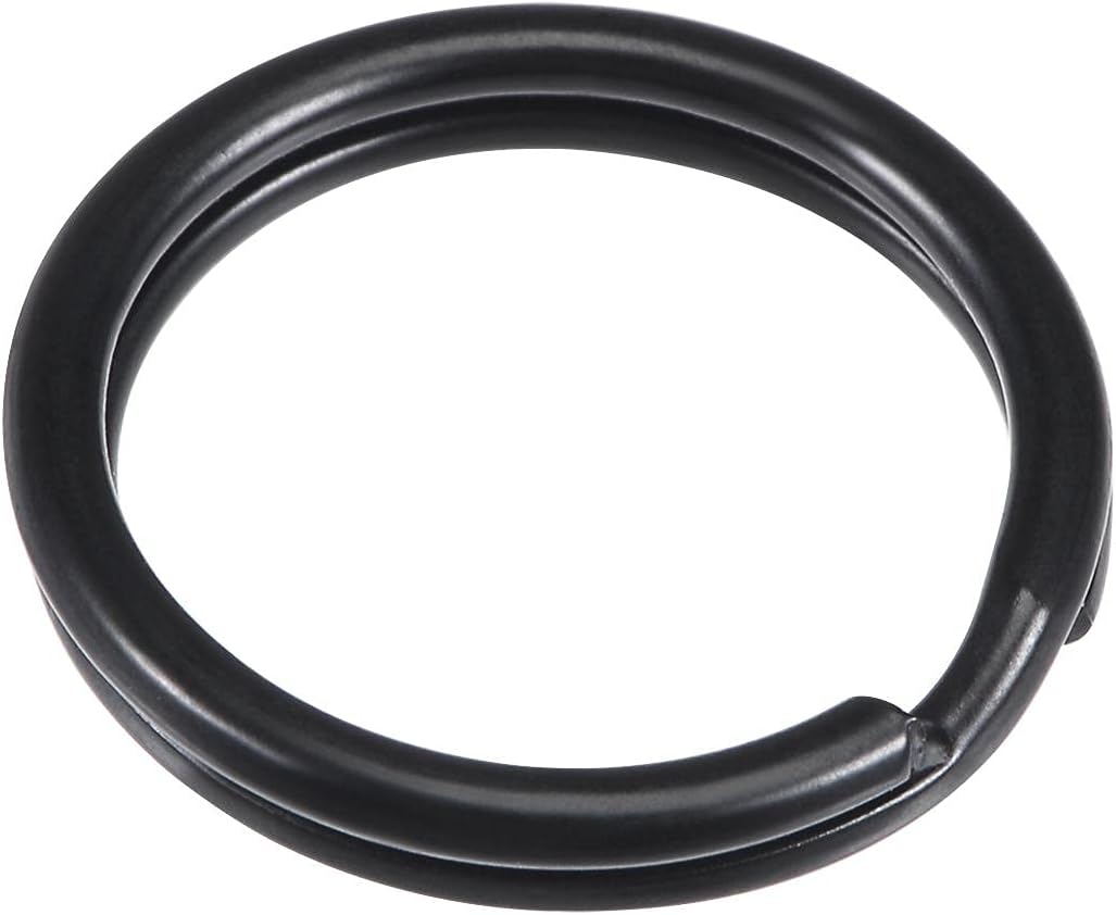 uxcell Llaveros divididos de 0.59 pulgadas (0.591 in), conector abierto para bolso con cremallera, pintura electroforética, paquete de 20