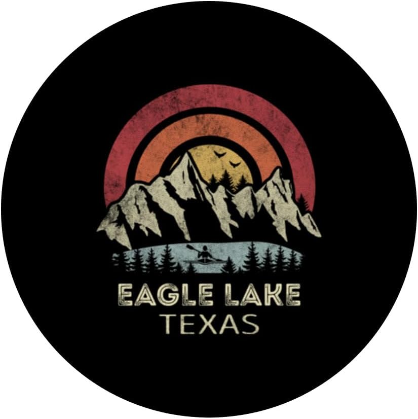 Eagle Lake Texas Mountain Sunset Sunrise Kayak Eagle Lake PopSockets estándar PopGrip