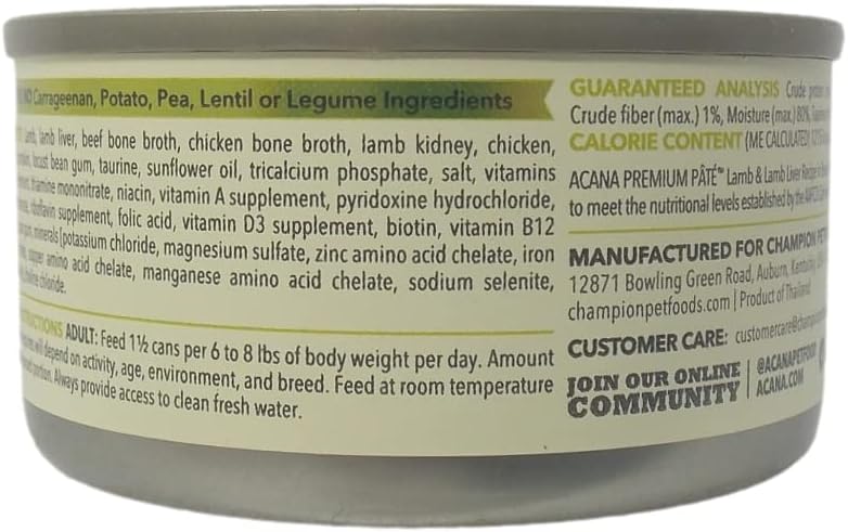 ACANA – Alimento premium para gatos sin cereales en paté de 3 sabores, 6 latas, variedad de muestras – (2) cada uno pollo con salmón, pollo con