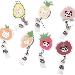 Soporte retráctil para tarjetas de identificación con bonitos estampados de animales, clip de identificación y soporte de identificación retráctil Soporte retráctil para tarjetas de identificación con bonitos estampados de animales, clip de identificación y soporte de identificación retráctil