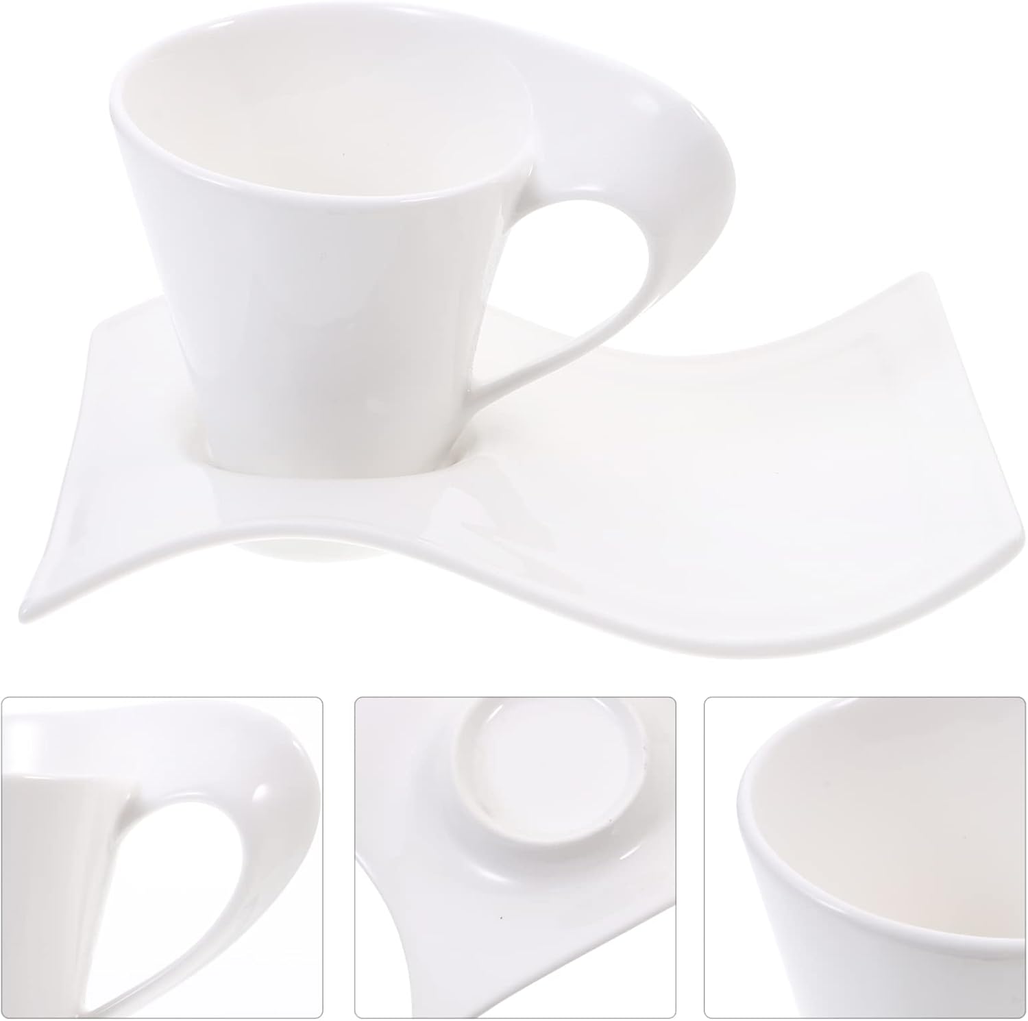 Con Forma Pequeña Caffe Blanco Cerámica Decorativas Tazas De Té Estilo Leche En Forma De Café Cumpleaños Europeo Cappuccino Y Bar Cocina Ml Hogar