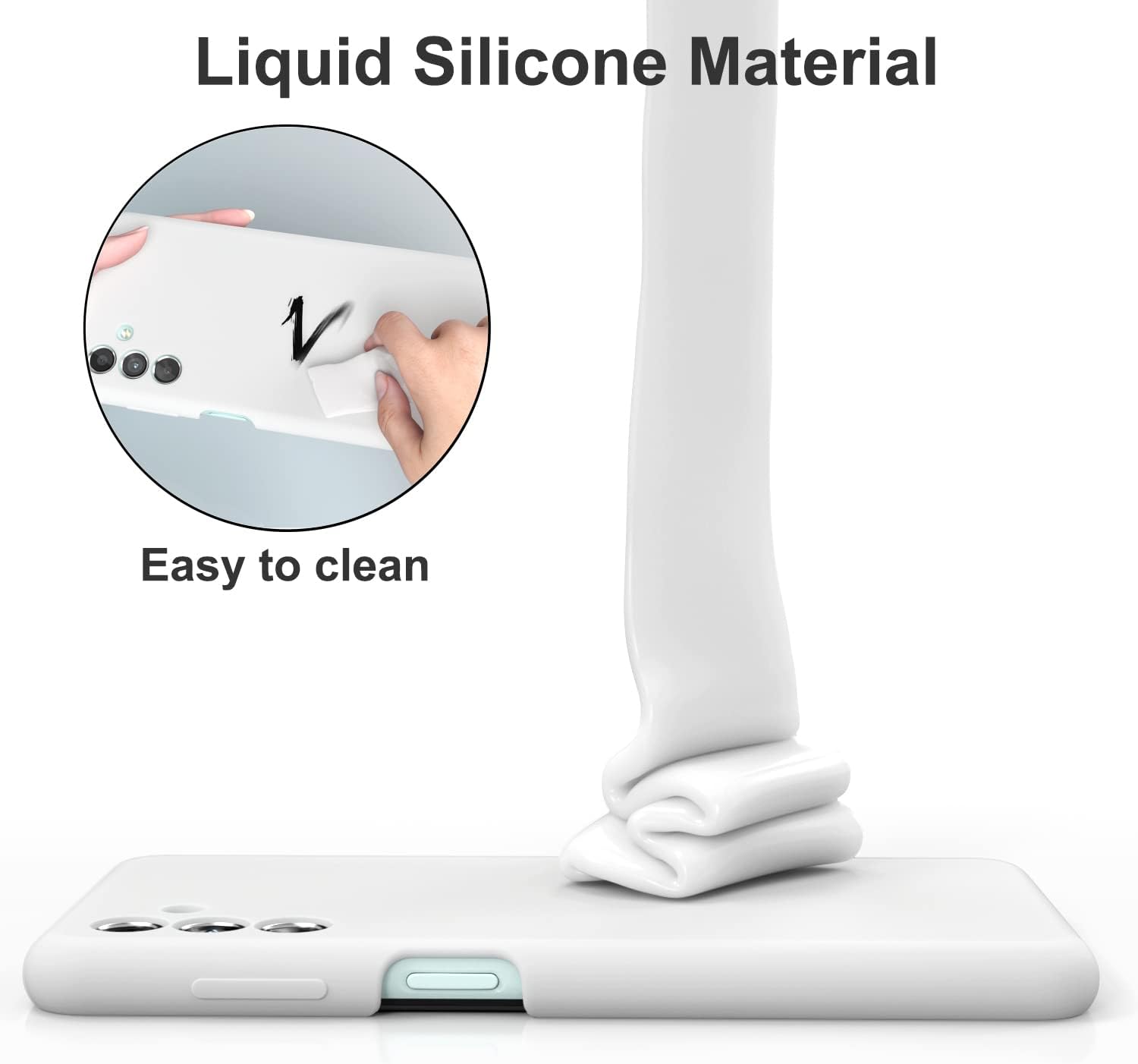 Liqiud – Funda de silicona para Samsung Galaxy A13 5G de silicona sedosa, delgada, de cuerpo completo, a prueba de golpes, con forro de microfibra,
