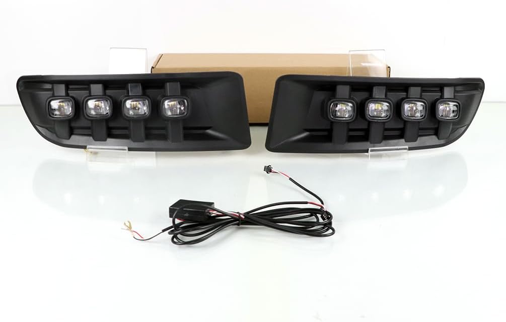 Luz antiniebla LED para automóvil compatible con Toyota Prado 120 Land cruiser FJ120 LC120 2003-2009 12V LED Daylights amarillo señal de giro DRL