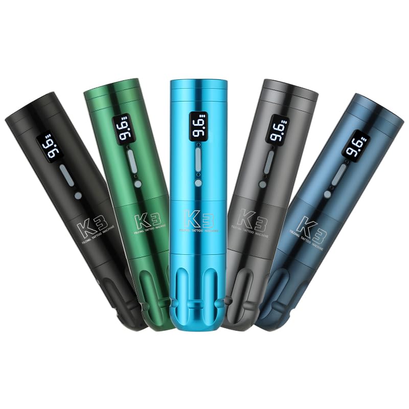 YILONG Kit de máquina de tatuaje rotativa para principiantes, kit de máquina de tatuaje de cartucho con motor sin núcleo de potencia inalámbrica de