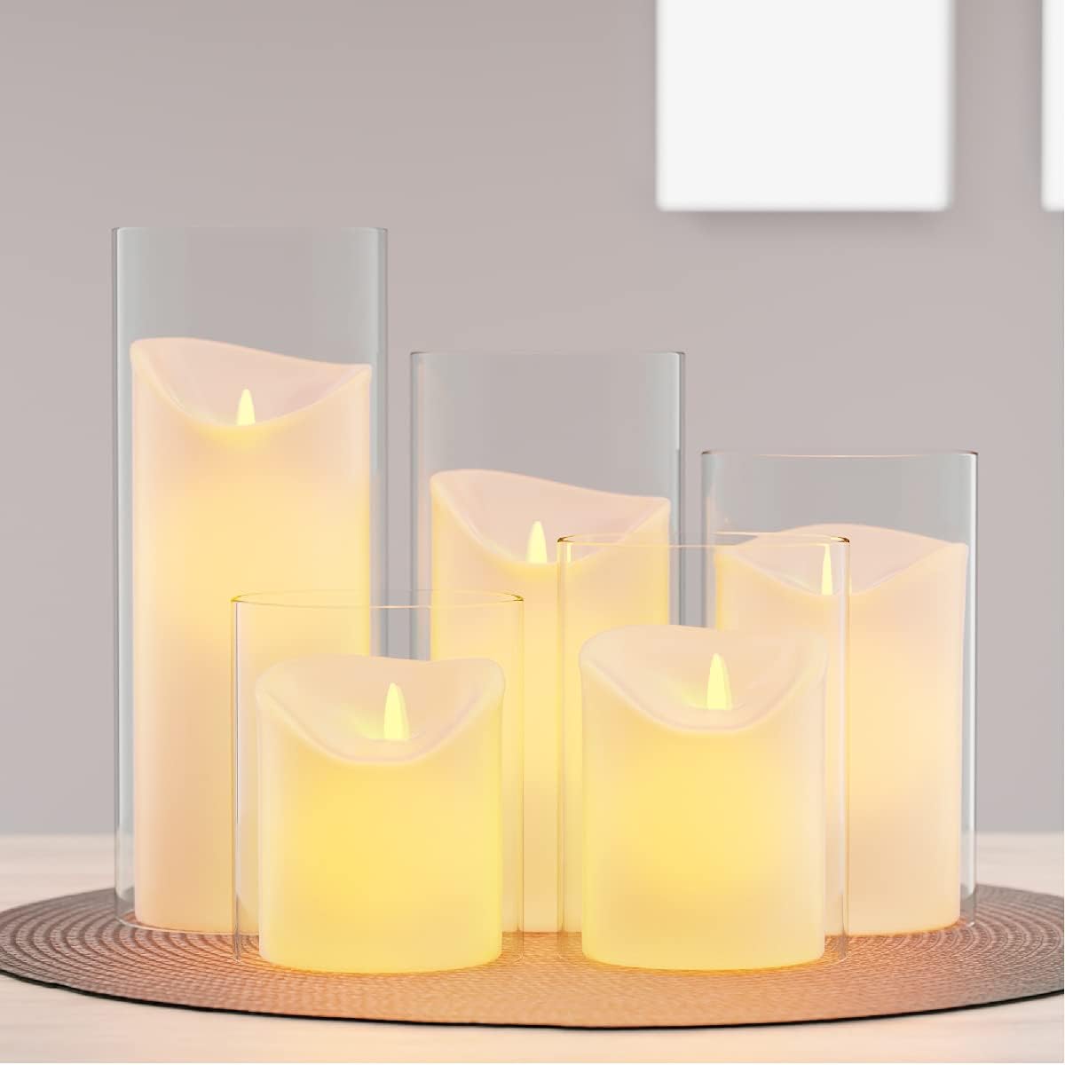 SUNWO – Portavelas de vidrio de borosilicato, transparente, con extremos abiertos, estilo quinqué, de cualquier tamaño (3  3.5  4  4.5  5  5.5  6  7