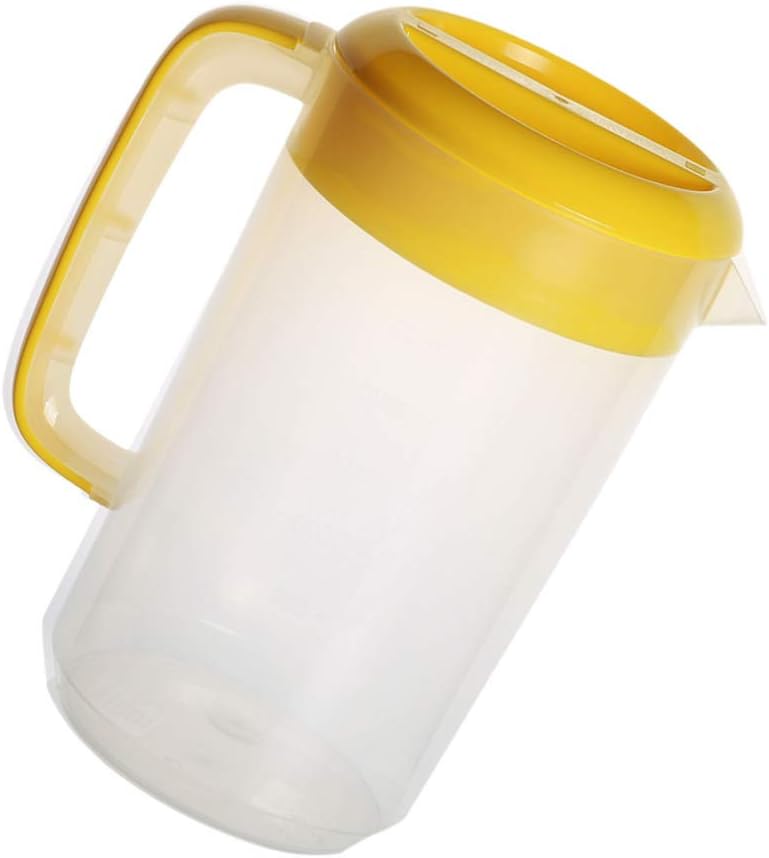 DOITOOL Jarra de agua grande de plástico de 2.5 L con tapa y boquilla, jarra de agua con asa para jugo casero, té helado, bebidas calientes o frías,