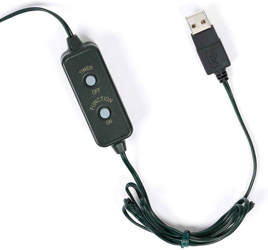 Roman Luces superbrillantes LED USB 1000L Multi 84 pies, juego de luces de cable verde, controlador de 10 funciones, temporizador de 8 encendido16
