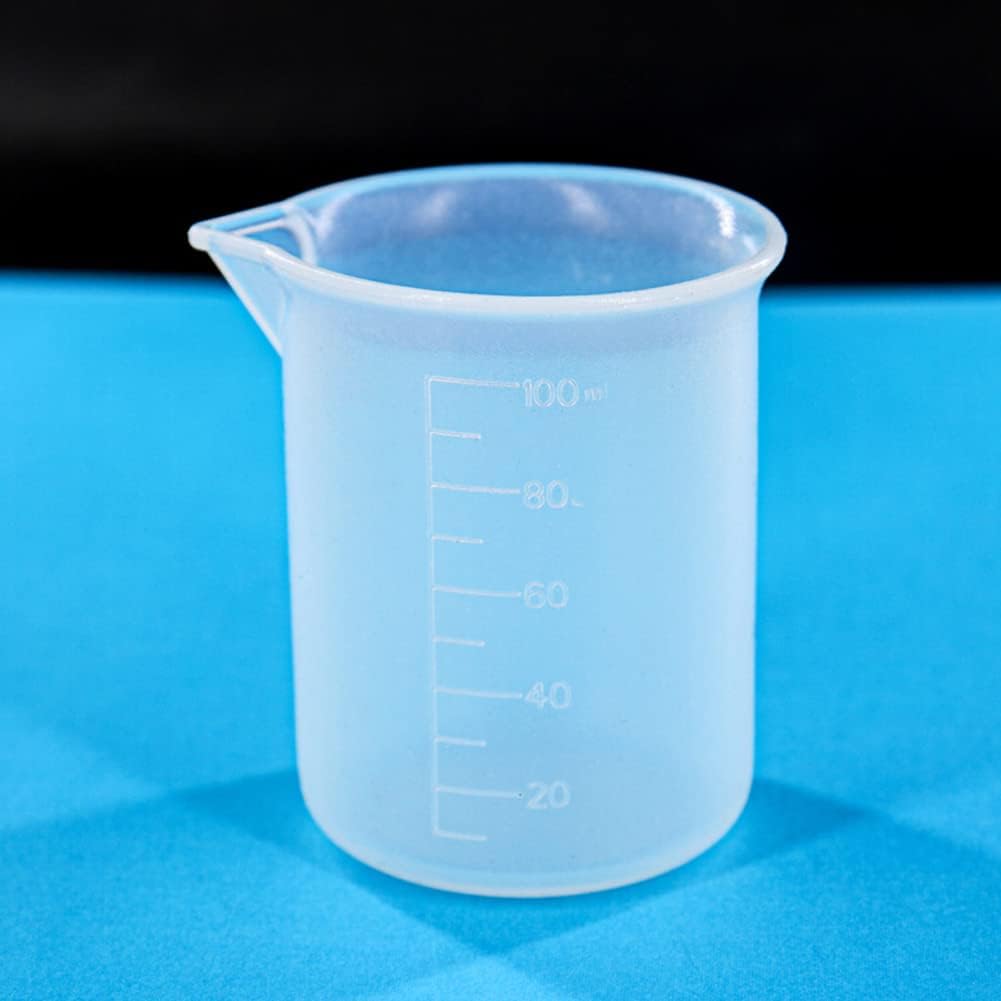 3 tazas medidoras de silicona de 3.4fl oz, tazas de mezcla de silicona con escala para hacer joyas, manualidades de resina, color blanco