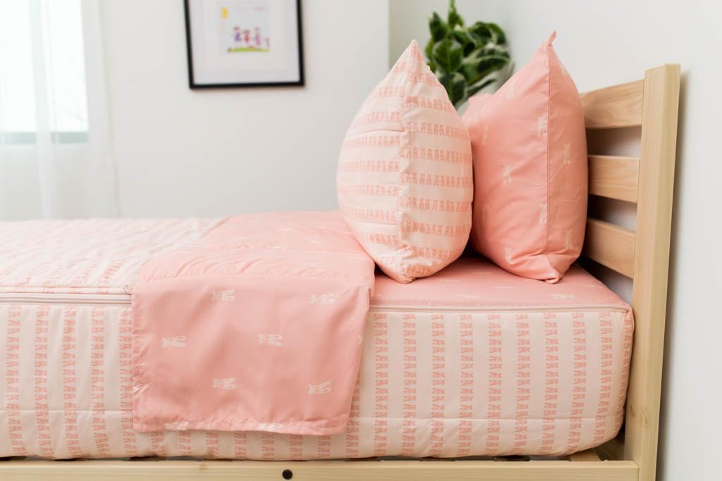 Beddy’s Nod & Winks – Juego de ropa de cama para niños, tamaño individual, Twinkle Toes, juego de 3 piezas rosa con funda de colchón con cremallera,