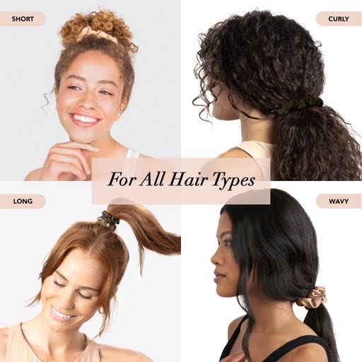Kitsch Coleteros de satén para mujer, más suaves que la seda para el cabello, coleteros de satén para niñas, lazos de satén para mujeres, ligas de