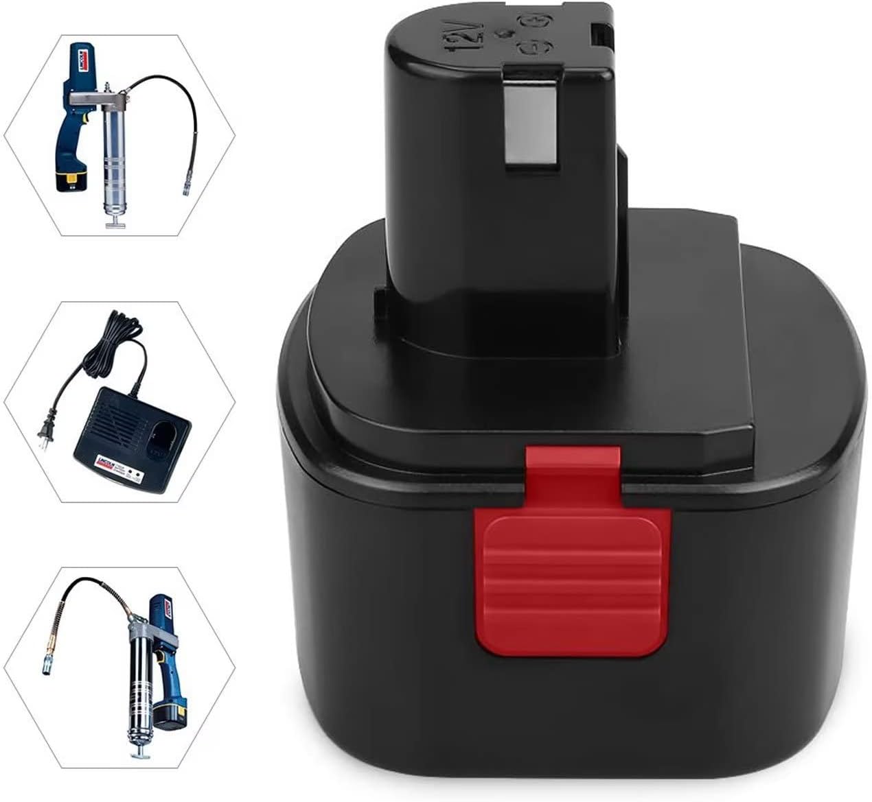 H-ANT Batería de repuesto de 3000 mAh compatible con pistolas de grasa Lincoln Lincoln 12 V Batería 1201 Lincoln 1242 Lincoln 1244 218-790