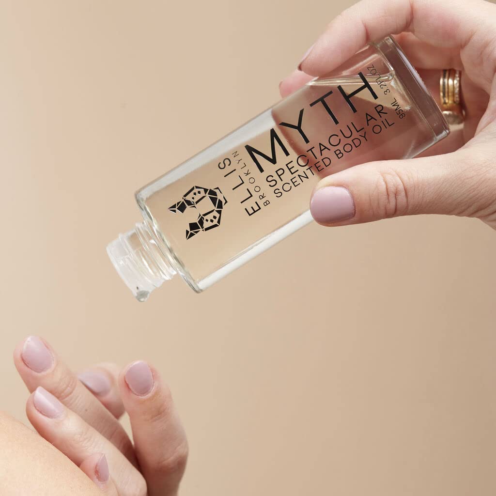 Ellis Brooklyn MYTH Spectacular – Aceite corporal perfumado, bergamota jazmín pachulí, cuidado de la piel hidratante vegano limpio, 3.2 fl oz