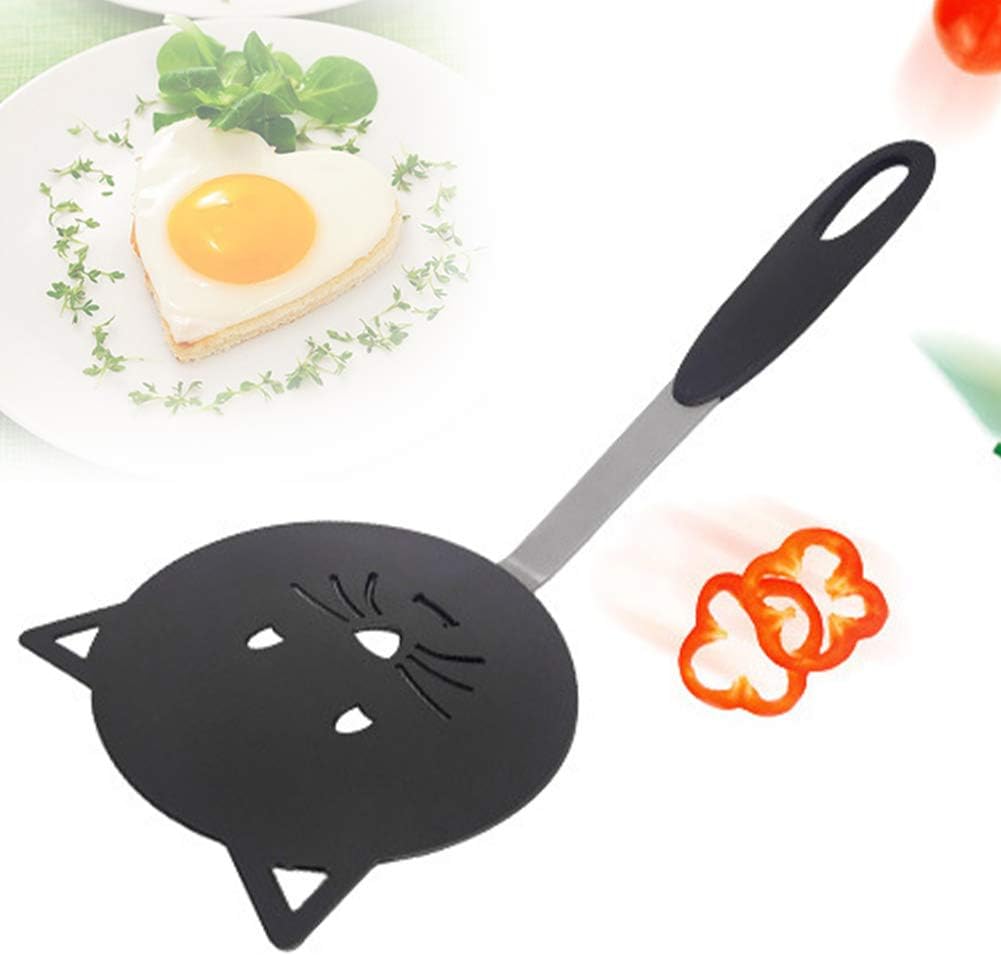 Espátulas para utensilios de cocina antiadherentes, espátula de wok de nailon con forma de gato resistente al calor para utensilios de cocina