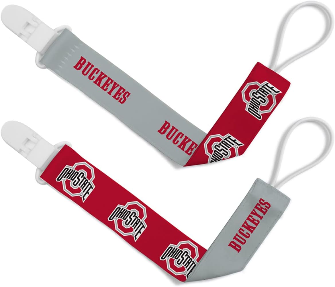 BabyFanatic – Pinzas para chupete unisex con licencia oficial, paquete de 2  NCAA Ohio State Buckeyes  Ropa para bebés con licencia oficial
